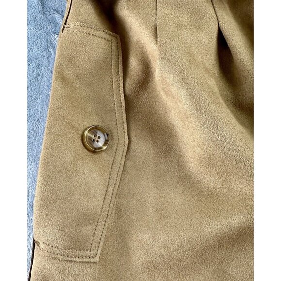 Banana Republic Vegan Suede Shorts Women’s Size 16 Iced Latte High Waist Camel - Picture 12 of 15